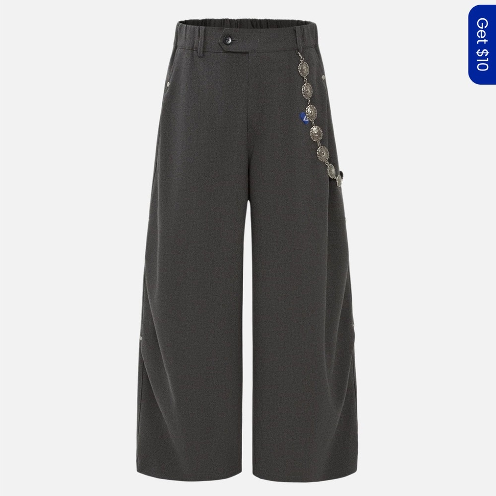 Aelfric Eden Gray Baggy Pants with Chain accent Size Large